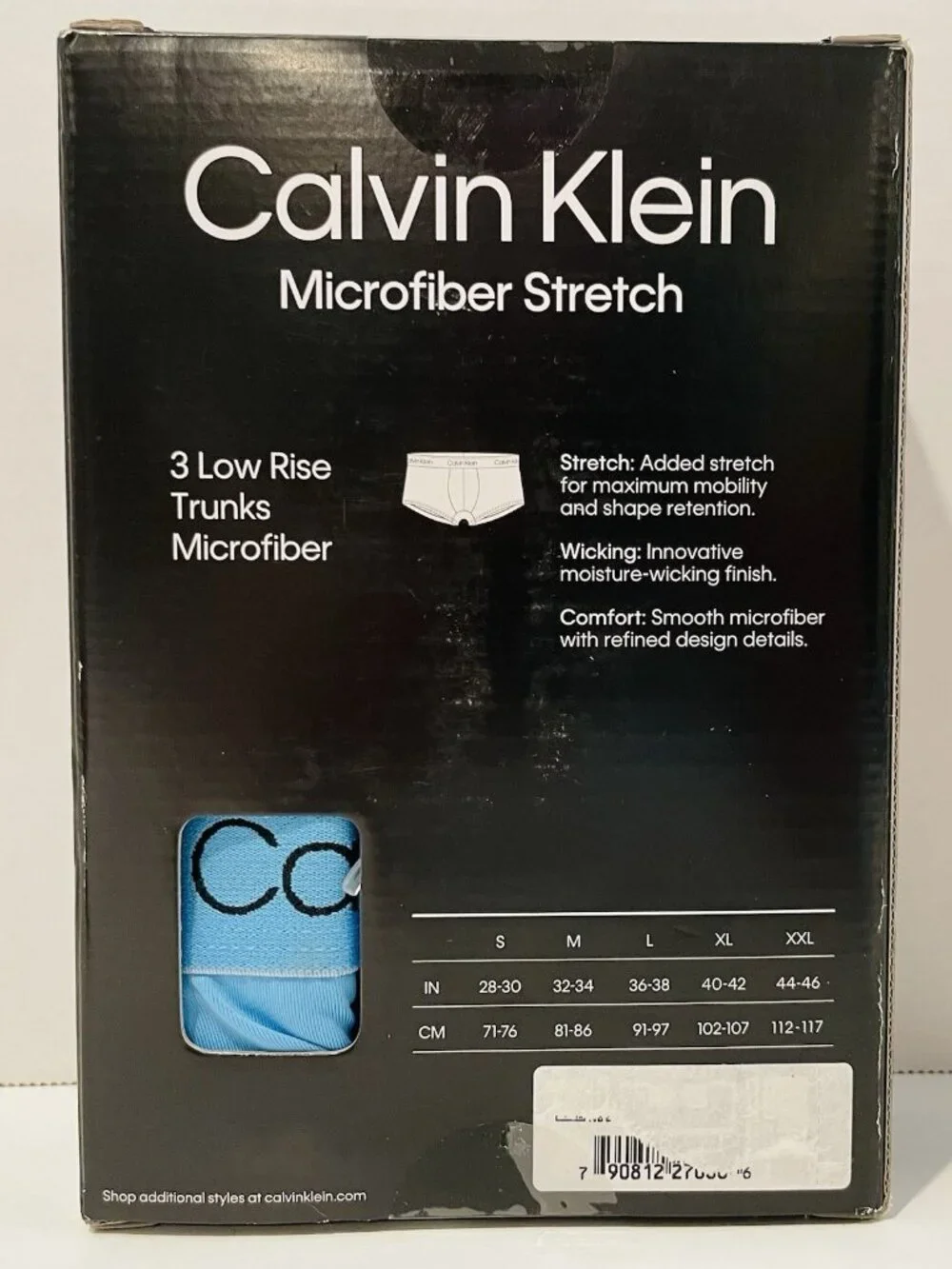 Calvin Klein Men's Microfiber Stretch Low Rise Trunks 3 Pack Medium New